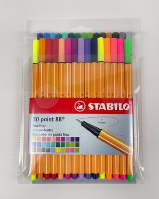 STABILO Point 88 Fineliner Pens Set of 30 Colors Pens 0.4 mm NEW