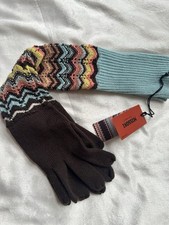 MISSONI for Target Wool Blend Long Knit Gloves Iconic Chevron Pattern NWT