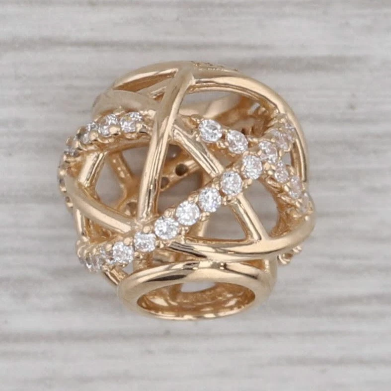 Auténtico Pandora Calado Abstracto Órbita Dije Oro 14k 750827CZ Circonita Cúbica Foto 3 de 4