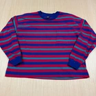 Vintage 90s Lands End Striped Pocket T Shirt Women's M boxy Made in USA cropped