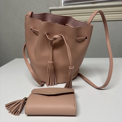 New Leather Pink Izzy & Liv Purse & Wallet w/ Fringe Crossbody Bag  beautiful  