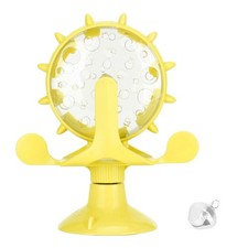 plplaaoo 360 Degree Rotating Windmill Food Puzzle for Cats and Dogs - Yellow 