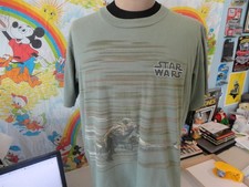 Vintage 90s Star Wars Speeder Bike Jedi Double Sided Rare T Shirt XL Green 1995