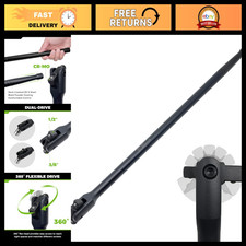 24 Dual Drive Breaker Bar 38 12 Swivel Head Cr-v Steel Black Finish 24 Dual Drive Breaker Bar 38 12 Swivel Head Cr-v Steel Black Finish