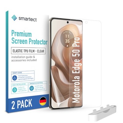 2x TPU Schutzfolie Klar für Motorola Edge 50 Pro Displayschutz Panzerfolie