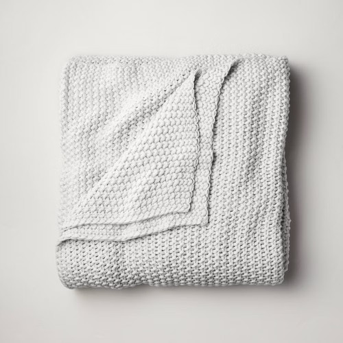 Casaluna Chunky Knit Throw Blanket Bedding Blanket Midweight Sweater Knit