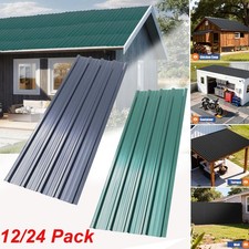 12x Metal Galvanized Roof Sheets Corrugated Garage Carport Shed Roofing Panels