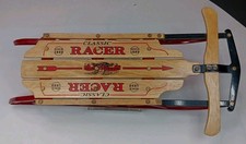 Flexible Flyer 12  Classic Racer Mini Sled Wooden Decor Vintage-Style
