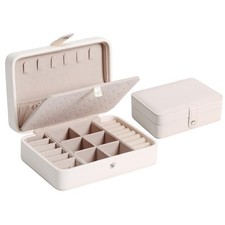 Travel Jewelry Organizer Box, Small Jewelry Box Organizer with Necklace Hooks...