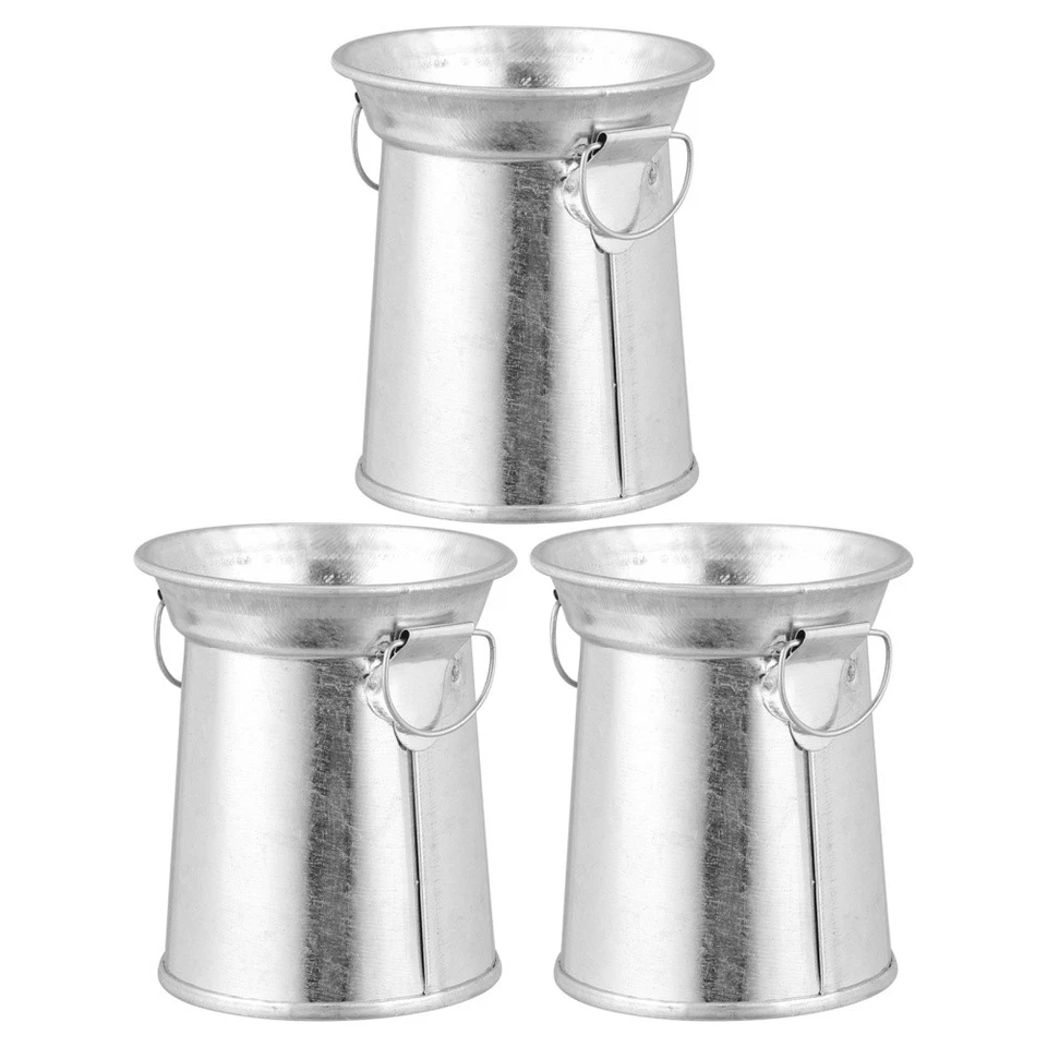 3 Stück Vintage Eisen Kunst Blumenvase Rustikaler Stil Blumeneimer Home Pot - Bild 4 von 4