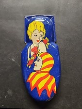 Vtg 50s Kirchhof Tin Litho clicker Noise Maker noisemaker lady man New Years
