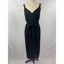 Everlane Japanese GoWeave Tank Wrap Dress Black 6