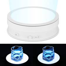 LED Rotating Display Stand, 7.9In Electric Turntable for Jewelry Photography