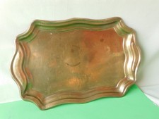 kleines Tablett Messing ohne Verzierung ca.38x25cm Teller Platte Serviertablett