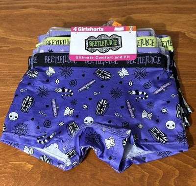 BRAND NEW GIRL'S SIZE 6 Beetlejuice 4 PACK GIRLSHORTS UNDERWEAR Cute Graphics