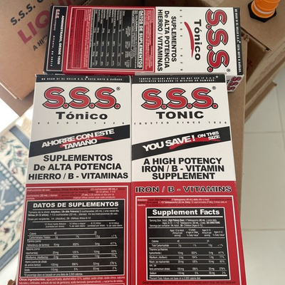 #ad 4 Pack S.S.S. Tonic Liquid High Potency Iron Vitamin B Supplement 20 Oz Each $53.00