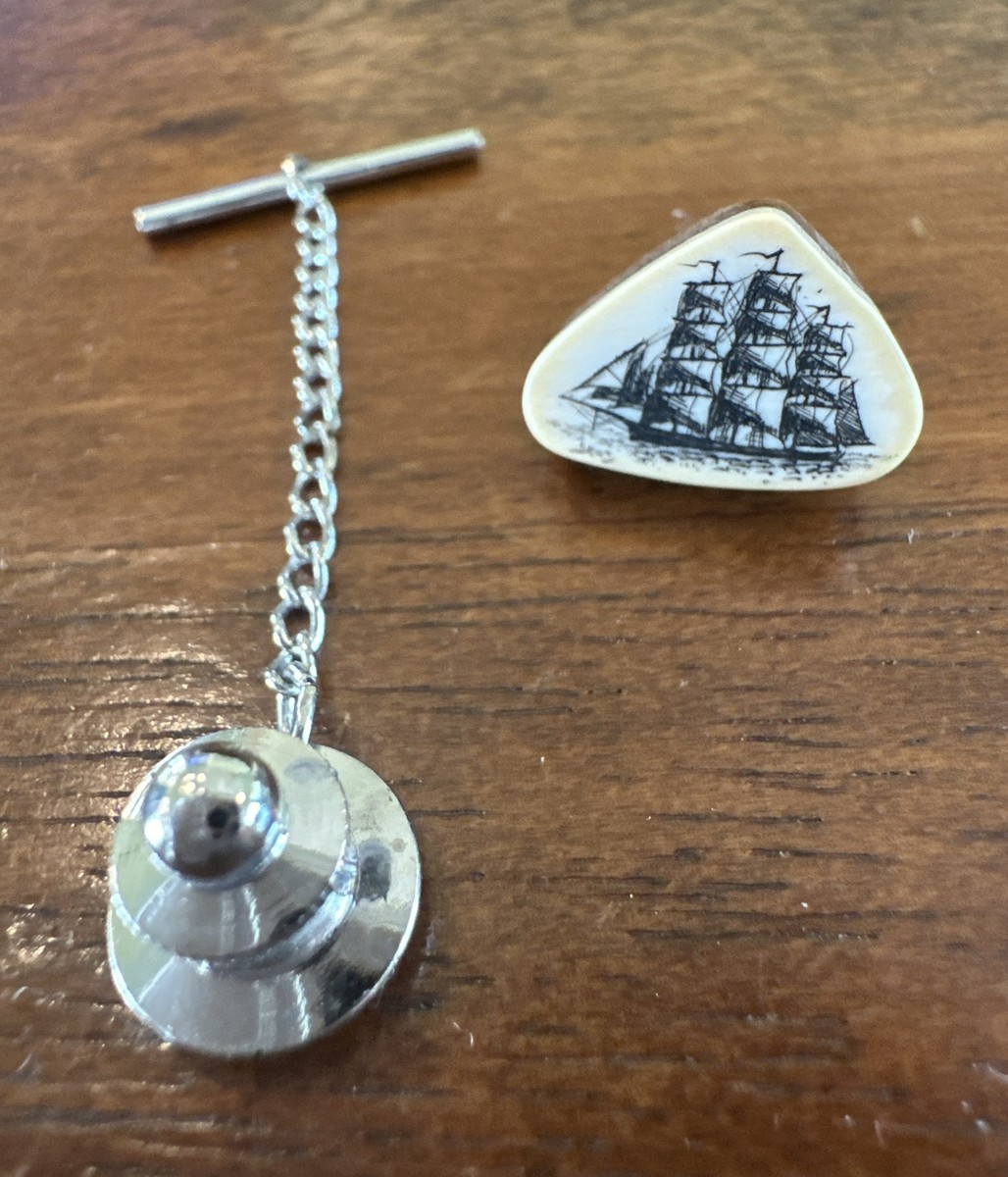 scrimshaw tie tack