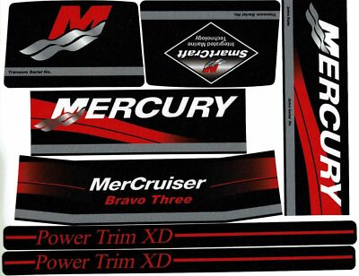 #ad MERCRUISER BRAVO THREE DRIVE ENGINE RED RAM 37 805338A93 DECALS STICKER SET $21.15