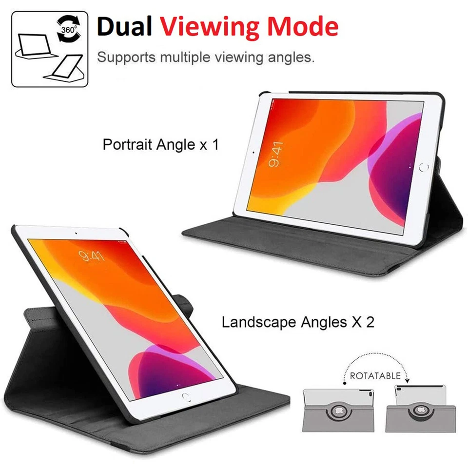 iPad Rotating Case Fabric 360 For iPad Mini 4 5 6 7 Pro 9.7 12.9 Air 11 13 M2 M3 - Image 3 of 4