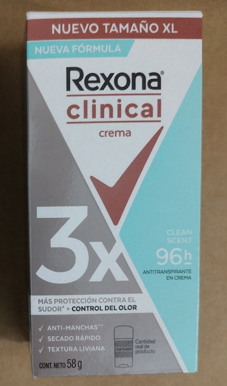 Antitranspirante en Crema Rexona CLINICAL Clean 58grms 96hrs