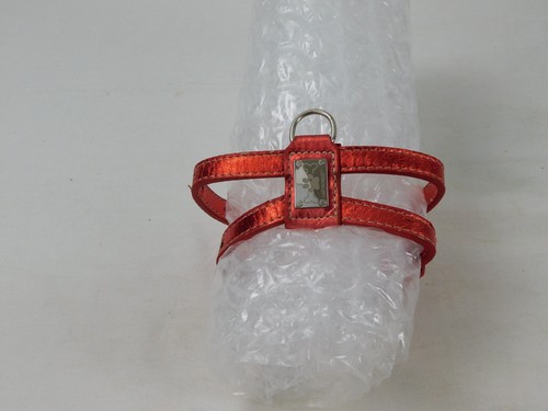 Farret Leather Strap Harness Btight shinny Red.