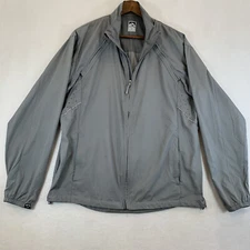 Storm Creek Running Jacket Zip Off Sleeves Gray Lightweight Size L Full Zip