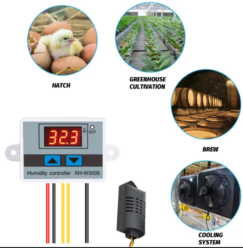 XH-W3005 10A Digital Humidity Controller 0-99% RH DC 12V / DC 24V / AC 110-220V - Image 2 of 4