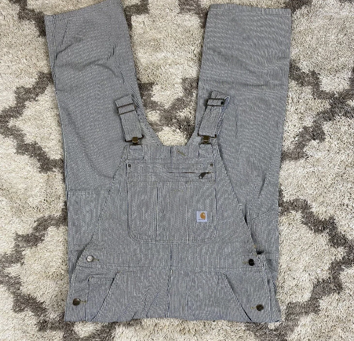 Carhartt Women s Brewster Railroad Striped Bib Overalls Size XXL