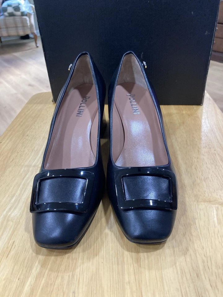 Zapatos de salón Pollini para mujer talla 37 (6,5) de cuero negro Foto 2 de 4