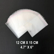 Clear Resealable Self Adhesive Seal Cello Lip & Tape Plastic bags 4.7" x 6"