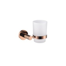 Single Toothbrush Holder Wall Mounted Mouthwash Cup Holder Rose Gold Polished