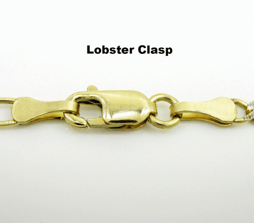 Collana uomo donna oro giallo 14 kt taglio diamante catena Figaro 4,5MM 16"-24" - Foto 6 di 8