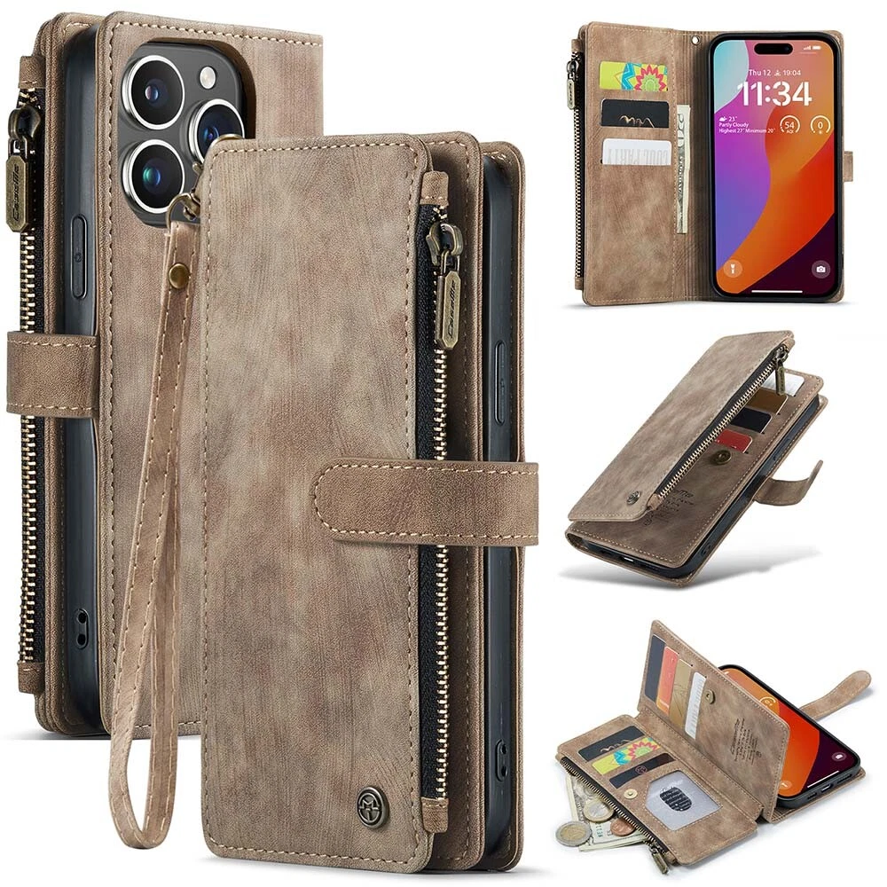 Durable Wallet Phone Case for Apple iPhone 15 14 13 12 11 Pro Pro Max