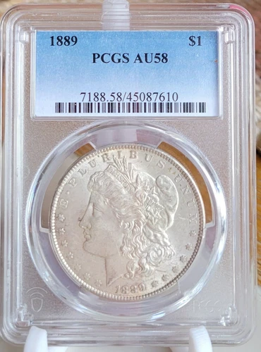 1889 P MORGAN SILVER DOLLAR PCGS AU58
