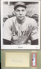 BILL DICKEY Yankees HOF SIGNED AUTOGRAPH PSA 8 w/1963 Sports Pix 8x10 Photo NRMT