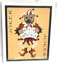 Pit Bull Joker Dog Retro Pets 8x10 Art Print Krista Brooks Works of Arf SEALED
