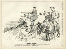 Rare BRITISH 1904 Illustration by G. D. ARMOUR - Horse/Hunting HUMOR CARTOON 