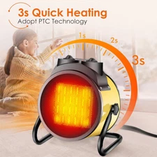 2000W Portable Electric Space Heater Garage Hot Air Fan for Indoor Large Room