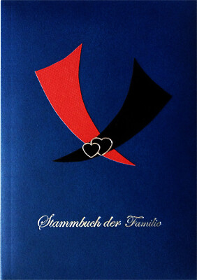 Stammbuch ''GERA'', blau, Materialmix, Silberprägung | Stammbuchformat