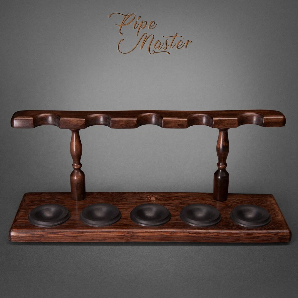 MR BROG Mr. Brog EXCLUSIVE WOODEN STAND / RACK HOLDER OAK for 5 Smoking Pipes Pipe