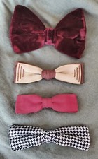 Vintage MCM Lot of 4 Clip-on Bow Ties Royal Rust Resistant, Ormond NYC, USA Made