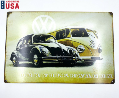 Large Reproduction Vintage Der Volkswagen Bus Beetle Metal Sign - (12 ...