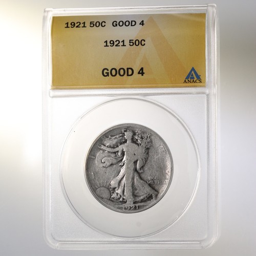 1921 Walking Liberty 50C ANACS Certified Good 4
