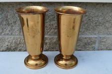 + Pair of Nice Older 'IHS' Flower Vases, 10 1/2" ht. (CU825) chalice co