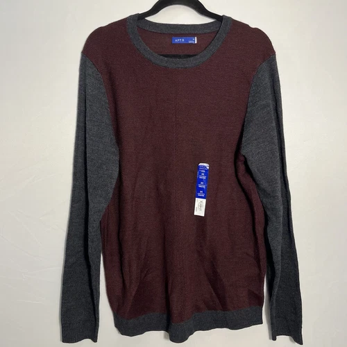 Men's Apt. 9 Merino Wool Textured Colorblock Sweater