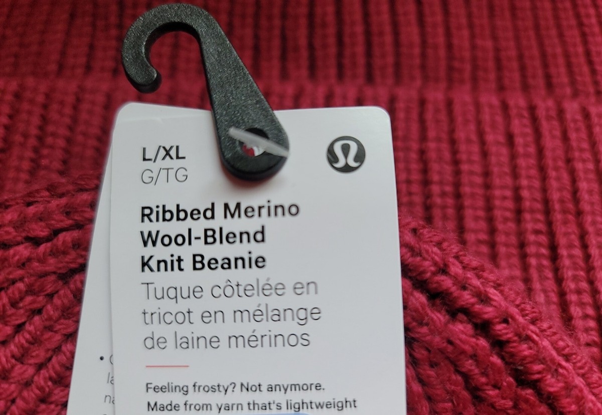 Lululemon Hat Ribbed Merino Wool-Blend Knit Beanie L/XL 