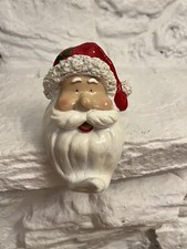 Christmas Stocking Holder Hanger Santa Head Holiday Heavy 6" Mantle Fireplace..