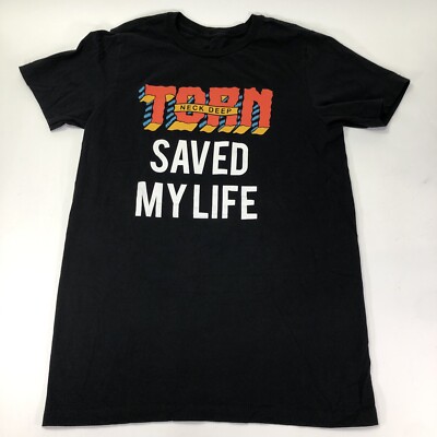 Neck Deep Saved My Life Torn Logo size M Medium Black T Shirt Pop Punk Band Tee