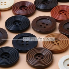 10PCS 4-HOLE WOOD ROUND BUTTON 10MM- 30MM SEWING CRAFT CLOTHIING FOR COAT/SHIRT