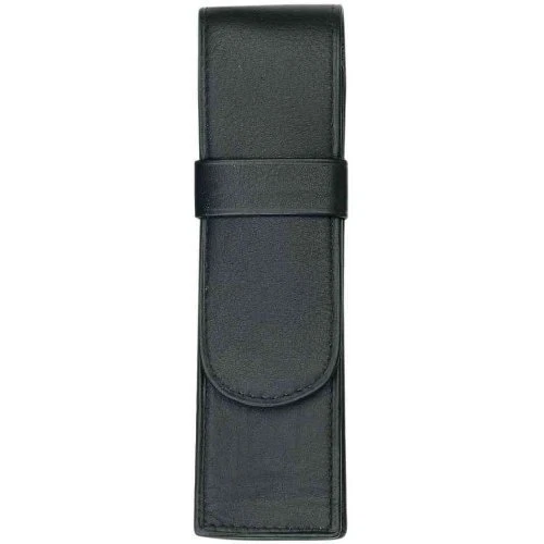 Alassio Schreibgeräte-Etui Stifteetui für 2 Schreibgeräte Echtleder schwarz